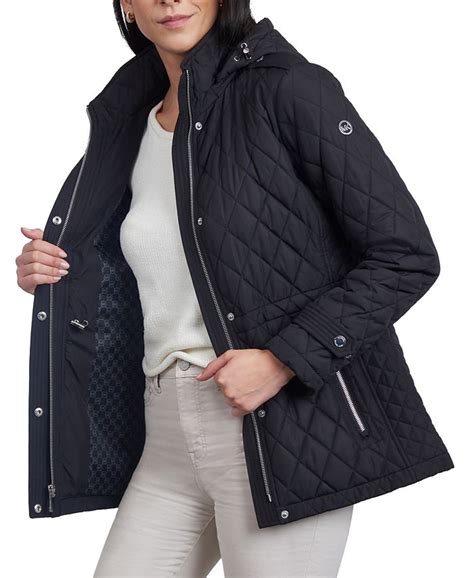 michael michael kors women's quilted hooded anorak coat|Michael Kors women's anorak coat.